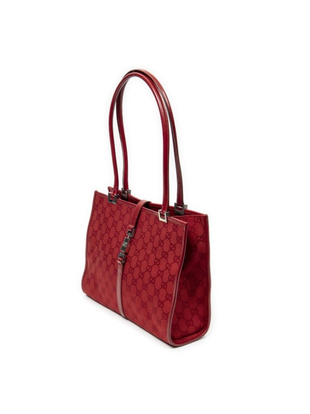 Gucci Square Jackie Tote Red GG Canvas - Picture 2 of 15